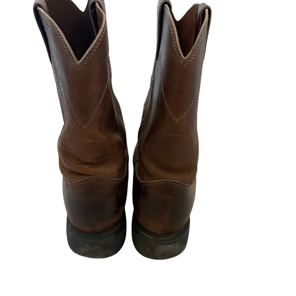Justin Conductor Workboot Brown Leather Pull On  Rugged WesternCore 10.5 D  4760
